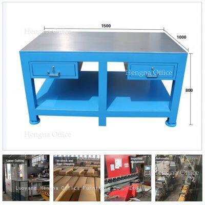 Industrial Steel Worktable-ISW017 |Anti-Vibration 10mm Rubber Pads| Heavy Duty Impact-Resistant Bench for Metalworking China Factory Hengna Wholesale photo-2