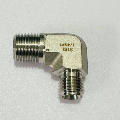 Precision Machined Male NPT to Compression Elbow Fitting for Industrial Automation