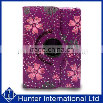 Floral Revolving Flat Computer Cover For iPad Mini