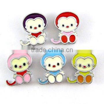 Monkey Cartoon Enamel Slide Charm 8mm inner Width Wholesale