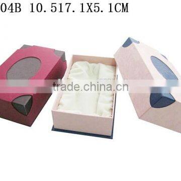 Promotional Red two cover paper Jewelry Packaging Perfume Box Silk Lining P904B