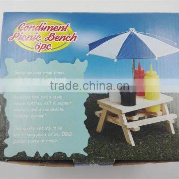 condiment picnic bench 6pc