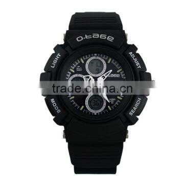 Rubber Strap Boys Black Digital Analog Dual Sport Watch WS074