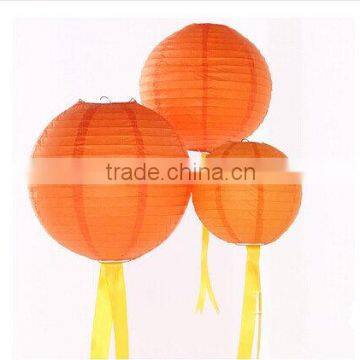 Orange paper Lanterns wedding floor hanging stage background decorations