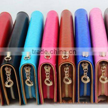 Women's Classic Multifunction PU Blue Coin Purse Wallet With Mustache photo-2