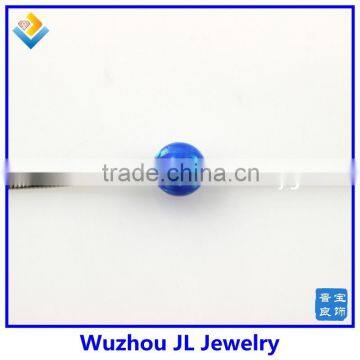 Lovely Synthetic Dark Blue Opal Bead Pendant With 925 Sterling Silver Box Chain Necklace photo-4