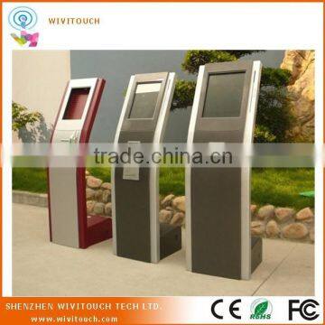 19" metal self service terminal kiosk with thermal printer