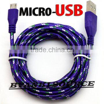 1m 2m 3m Braided Micro USB Cable Data Transfer and Power Charge For Android photo-3