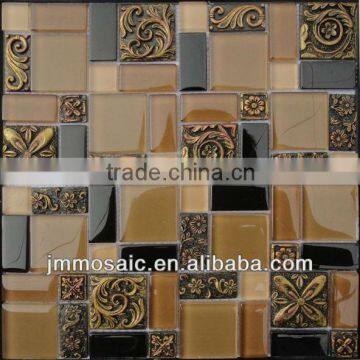Resin Mix Crystal Glass Mosaic 8MM Thicness