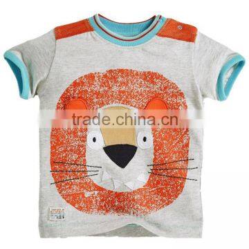 2015 OEM cheap High Quality Design lion embroidered Boys T-shirts