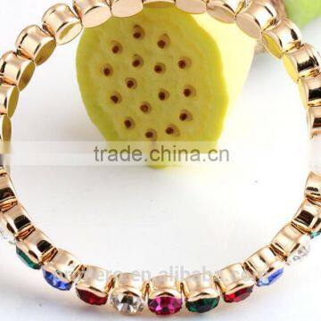 New Rose Gold Plated Colourful Diamond Austria Rhinestone Pearl Bangle Bracelet photo-6