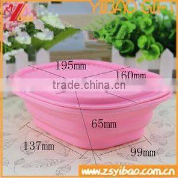 Environmental Kitchen food collapsible container/ silicone student Lunch box