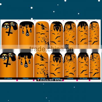 Halloween Nail Art Sticker Adhensive Nail Wraps 14 Tips Nail Decoration