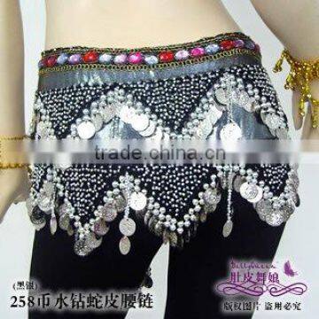 New style belly dance hip scarf &belly dance coins scarf costume