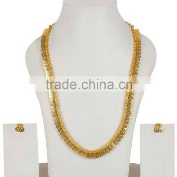 South Indian Ethnic Bollywood Jewellery Gold Plated Ginni Necklace & Earrings Set
