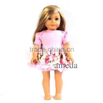 18" American Girl Doll Light Pink Rose Party Dress Tutu Clothes Outfit