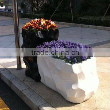 big square fiberglass garden flower pots for decor