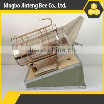 Beekeeping tools small stainless steel USA type smoker with leather bellow