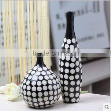 modern hand paint circle pattern ceramic vases wholesale for home deco