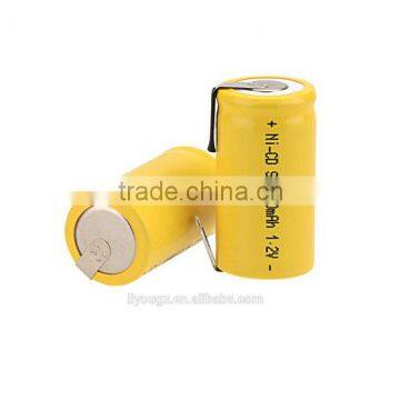 Sub C SC 1.2V 1300mAh Ni-Cd Rechargeable Battery -Yellow Color