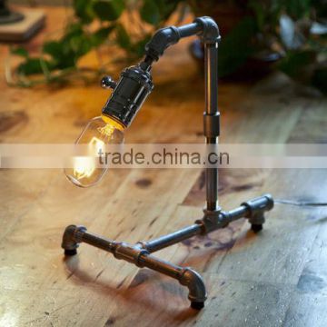 Vintage Retro Industrial Style Steel Pipe Desk Table Lamp Light With Edison Bulb                        
                                                Quality Choice