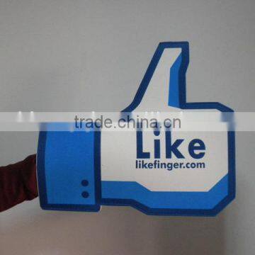 Promotional EVA/Sponge Soft Foam finger Facebook foam hand