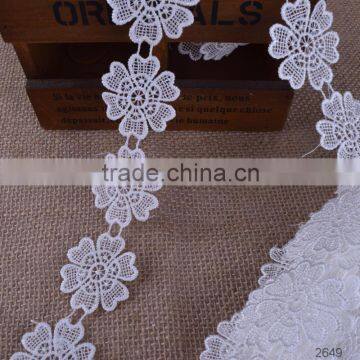 french white guipure embroidery lace trimming