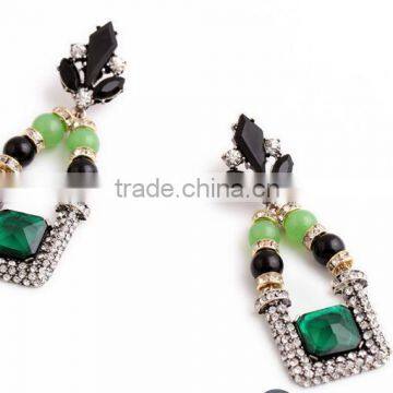 high quality green crystal earring