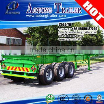 Tri axles 40ft container application skeletal semi-trailer for sale