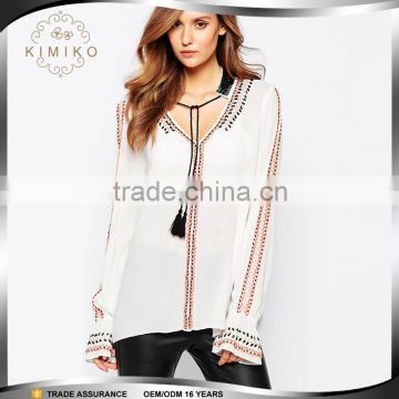 Wholesale Fashion Lady Casual Long Sleeve Blouse For Women