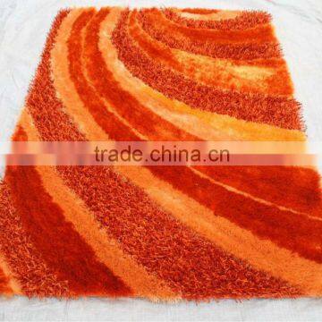 decorative multi-structure orange polyester shaggy carpets