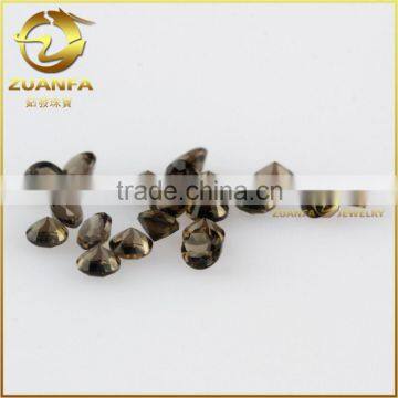 Wuzhou quality factory supply round brilliant cut smoky natural gems