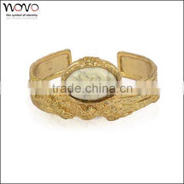 Factory direct wholesale fashion broad bangles turquoise18k gold bangle saudi arabia jewelry