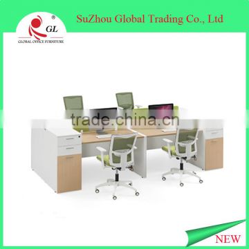 Four person wooden office workstation,office workstations modular