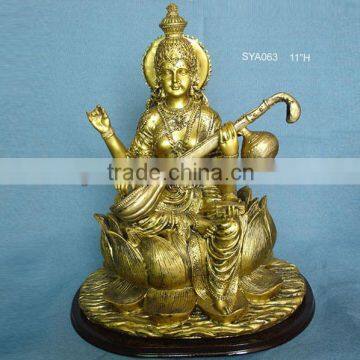 wholesale resinic brass india god statues saraswati