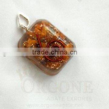 Wholesale Yellow Jasper Orgone Rounded Square Pendant