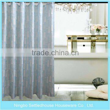 Waterproof Printed peva shower curtain with matching window curtain and shower curtain rings