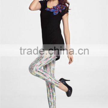 Seamless New Arrival Anti-Foul Ventilated Casual Opaque Floral Design Fashion Dress Women Pantyhose photo-2