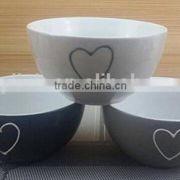 heart design stoneware bowl