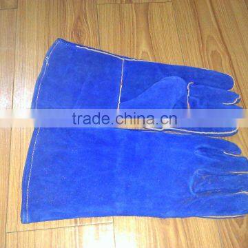 Blue Cow Leather Welding Gloves Industry Protective Working Safety Gloves