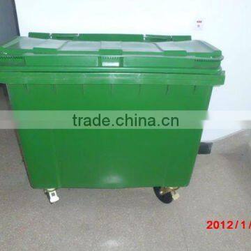 660L outdoor 4 wheels waste container with lid