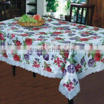 Embossing Lace-border tablecloth, clear printed tablecloths