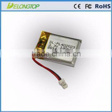 ultra thin 3.7v 130mah rechargeable lithium polymer lipo battery