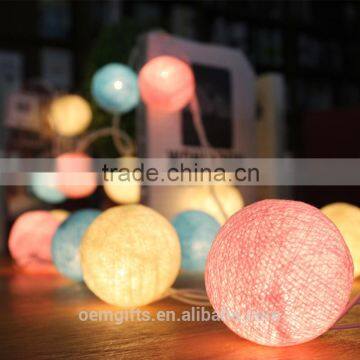 Colorful 35 LEDs Round Cotton Yarn Ball Cotton Ball LED Light String For Wedding And Christmas Decoration Use