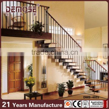 Hot sale indoor iron railing straight staircase