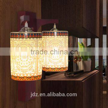 Loft Style Les Double Wall Lamp Industrial Antique Wall Light Lamp Ceramic Wood Vintage Wall Light photo-2