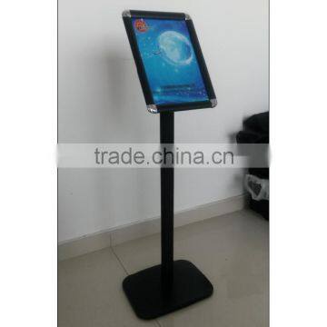 Aluminum display stand, black snap frame poster menu holder