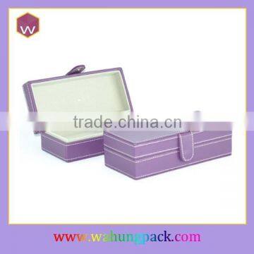 Fancy Pink Leather Jewelry Box For Girls/ Long Craft Pearl Jewel Case For Sale photo-2