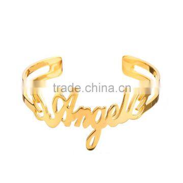 Custom stainless steel letter bangle angel bangle
