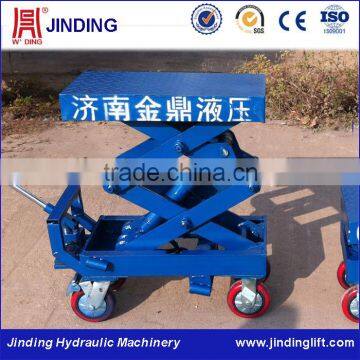 Small mobile hand push hydraulic scissor lifts platform equipment